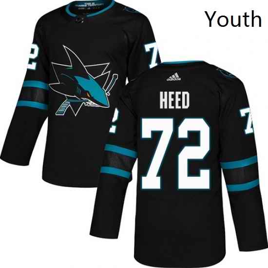 Youth Adidas San Jose Sharks 72 Tim Heed Premier Black Alternate NHL Jersey